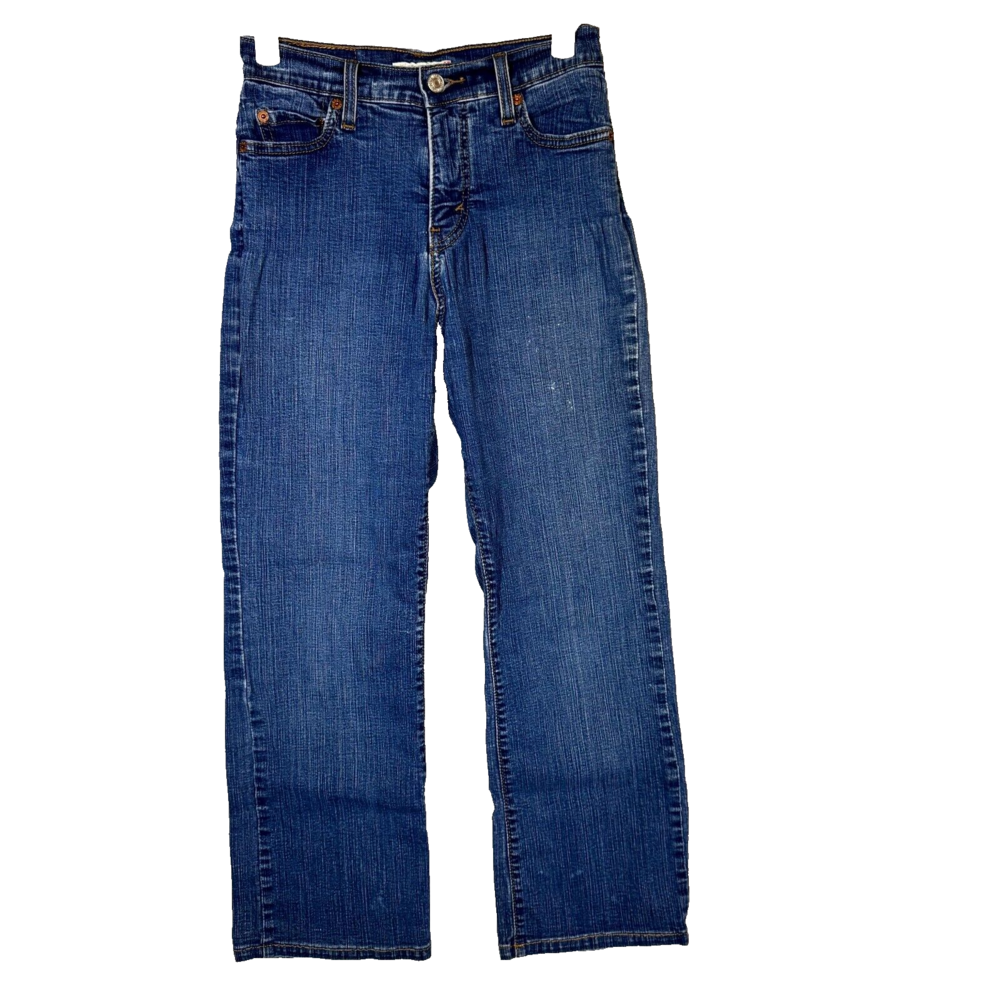 Levi’s 512 Women’s Jeans 4M Blue Denim Mid Rise Straight Slimming Stretch